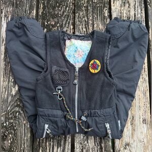 Vintage Obermeyer Preschool Size 4 Black Snoveralls KIDS Bib Overalls Pockets M4